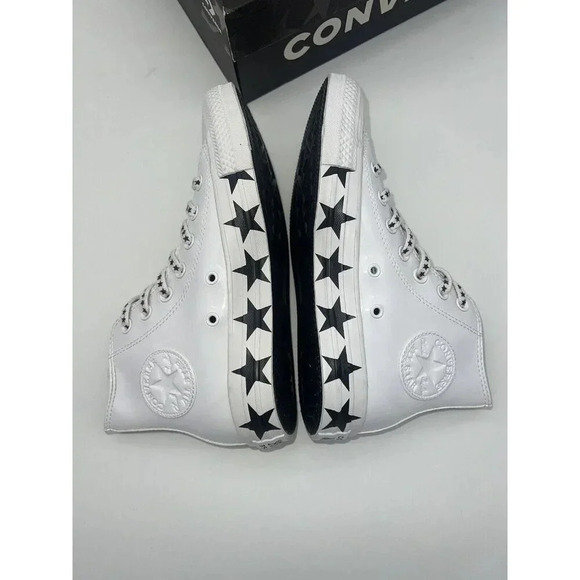 Converse Miley cyrus Chuck Taylor All Star High Top White Patent Black Hi Stars - Picture 4 of 11